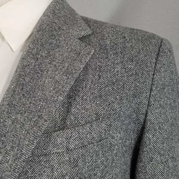 Pendleton Suit womens 18 Gray Herringbone Jacket Pants Luxury Wool vintage - Picture 6 of 16